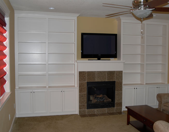 Fireplace with Bookcases On Sides